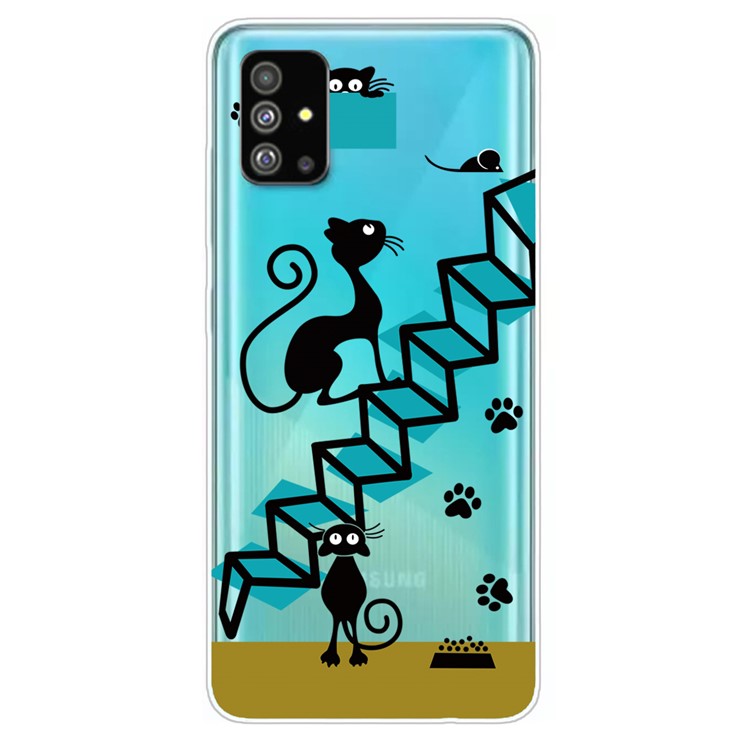 Pattern Printing IMD TPU Clear Phone Shell for Samsung Galaxy S20 - Black Cat-1