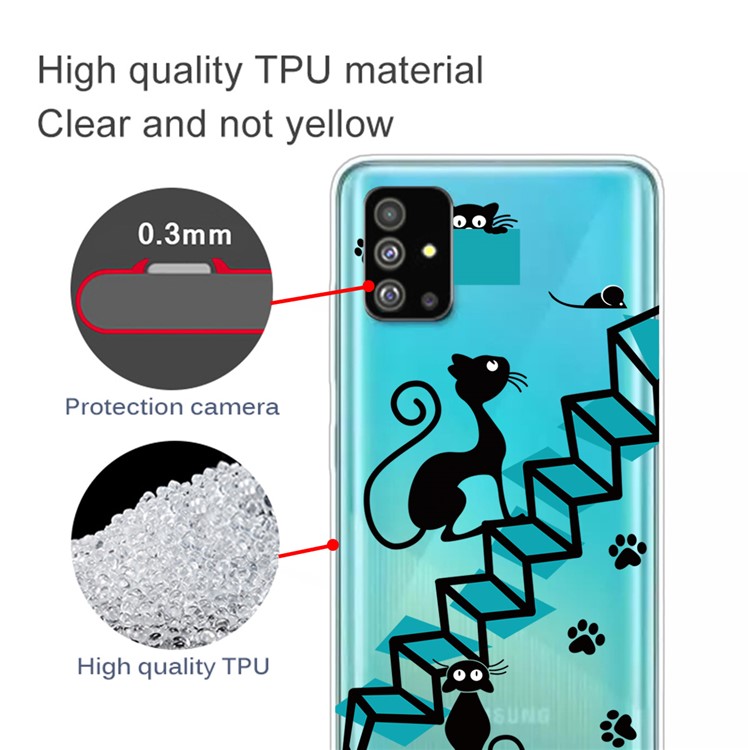 Pattern Printing IMD TPU Clear Phone Shell for Samsung Galaxy S20 - Black Cat-2
