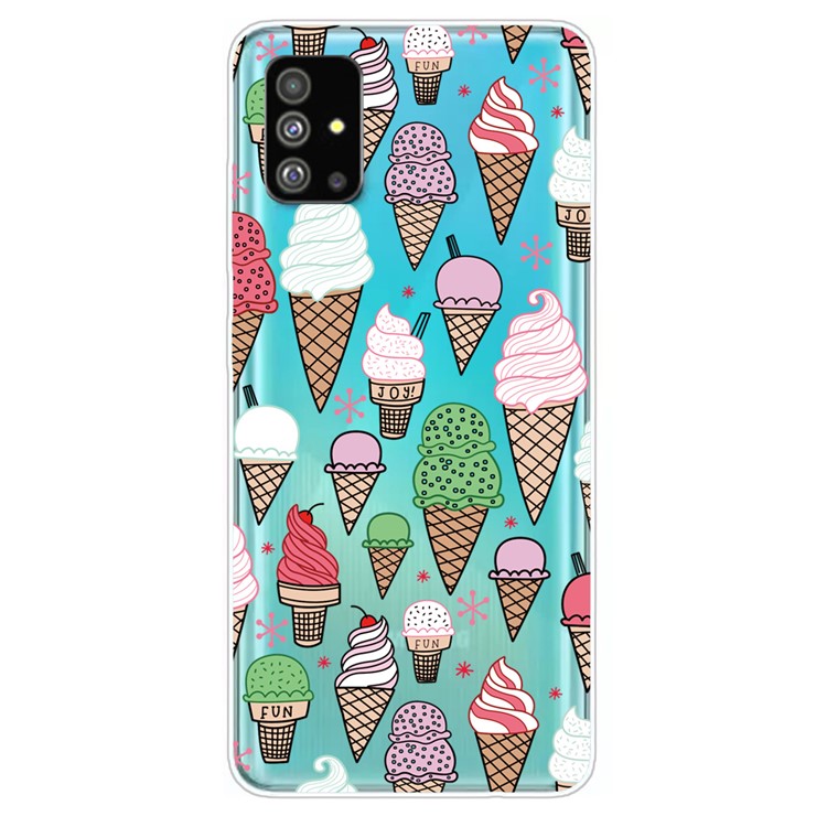 Pattern Printing IMD TPU Clear Phone Shell for Samsung Galaxy S20 - Ice Cream-1