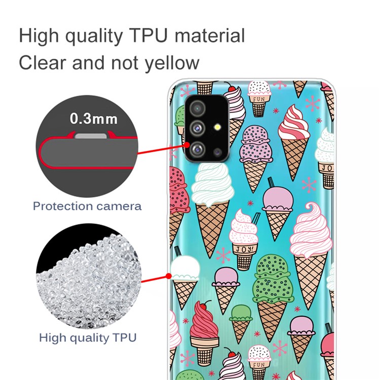 Pattern Printing IMD TPU Clear Phone Shell for Samsung Galaxy S20 - Ice Cream-2