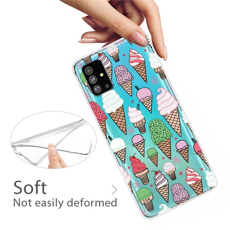 Pattern Printing IMD TPU Clear Phone Shell for Samsung Galaxy S20 - Ice Cream-3