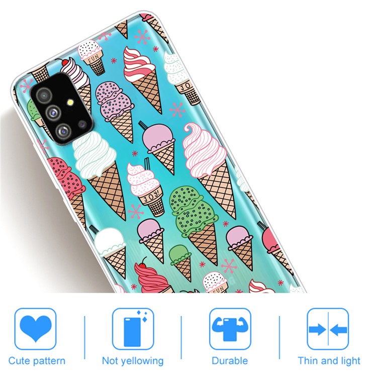Pattern Printing IMD TPU Clear Phone Shell for Samsung Galaxy S20 - Ice Cream-4