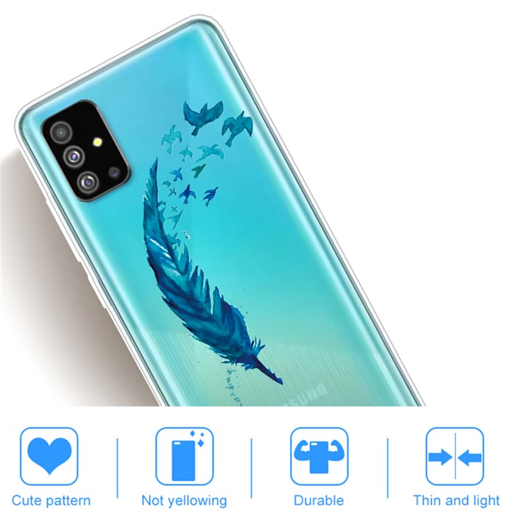 Pattern Printing IMD TPU Clear Phone Shell for Samsung Galaxy S20 - Feather-4