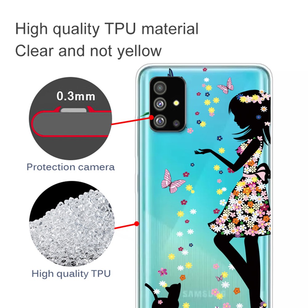 Pattern Printing IMD TPU Clear Phone Shell for Samsung Galaxy S20 - Girl-2