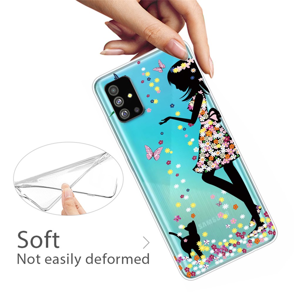 Pattern Printing IMD TPU Clear Phone Shell for Samsung Galaxy S20 - Girl-3