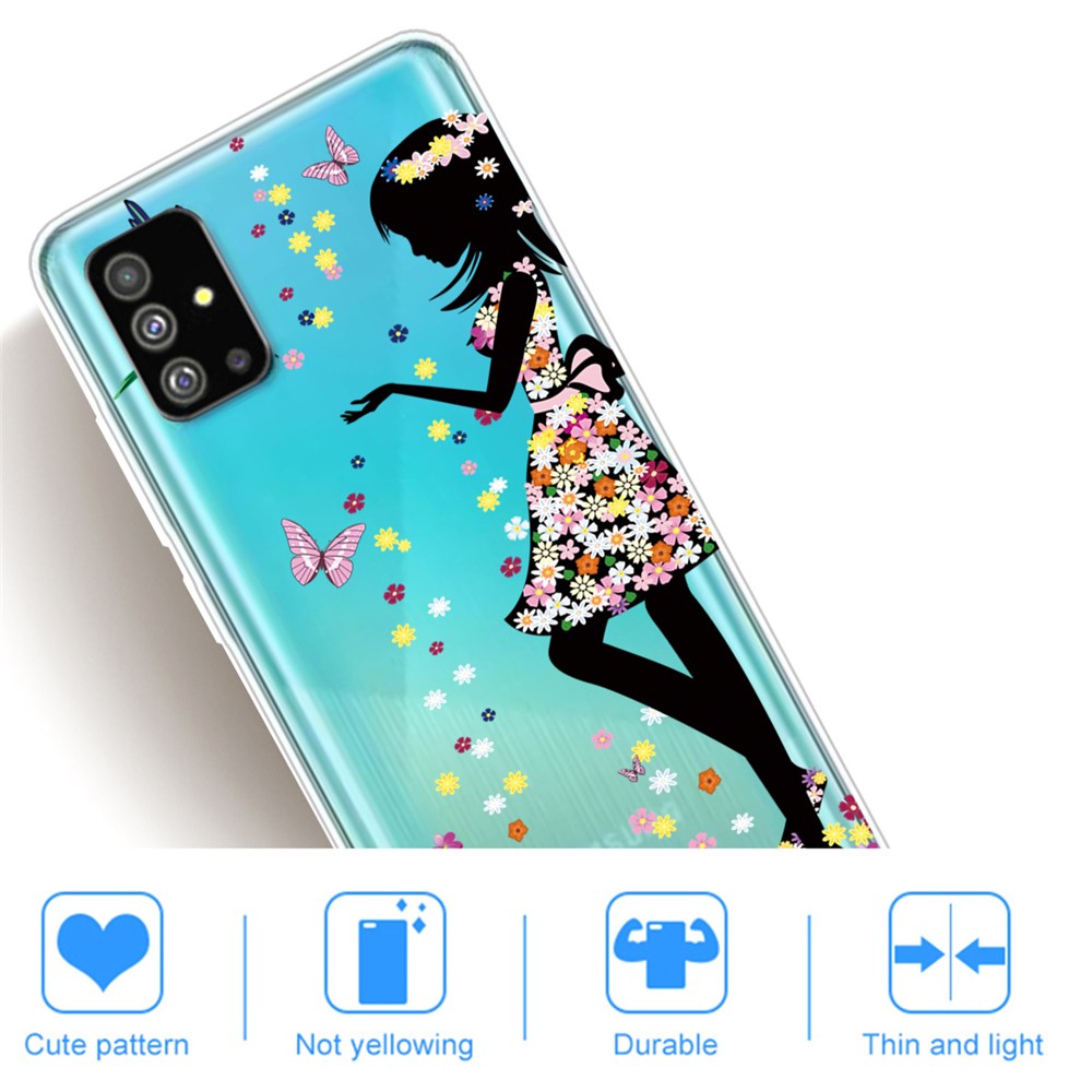 Pattern Printing IMD TPU Clear Phone Shell for Samsung Galaxy S20 - Girl-4