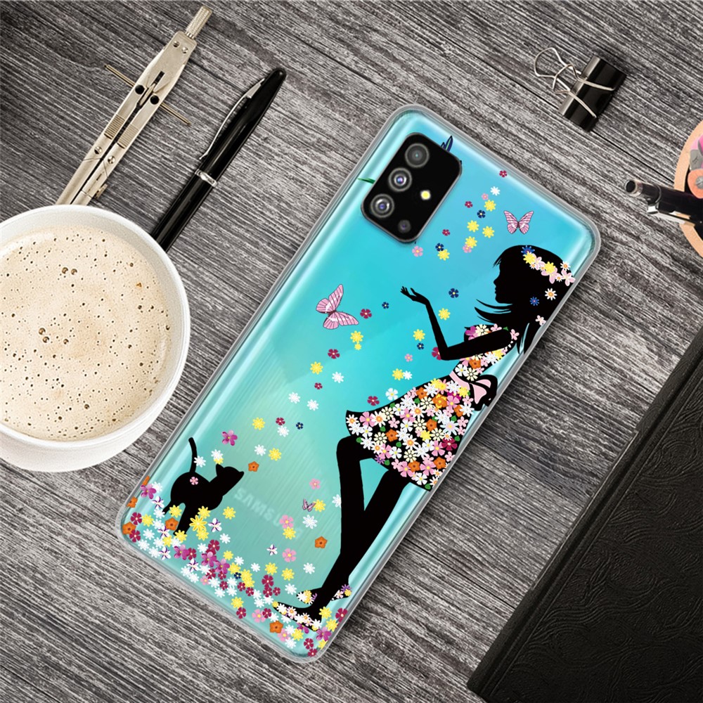 Pattern Printing IMD TPU Clear Phone Shell for Samsung Galaxy S20 - Girl-5