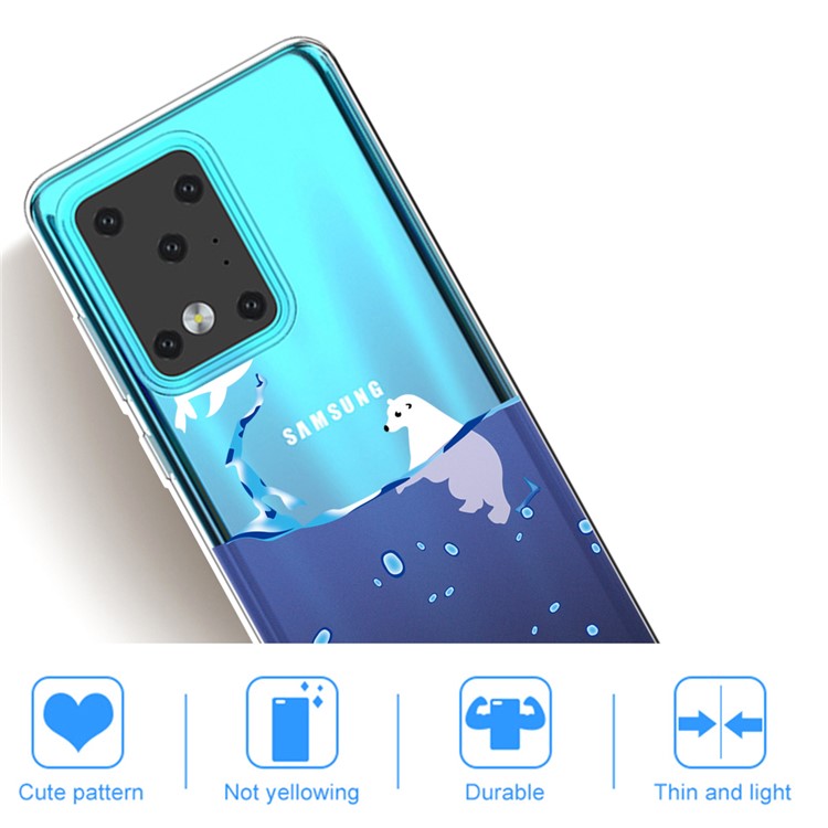 Pattern Printing IMD TPU Clear Phone Shell for Samsung Galaxy S20 Ultra - Polar Bear-4