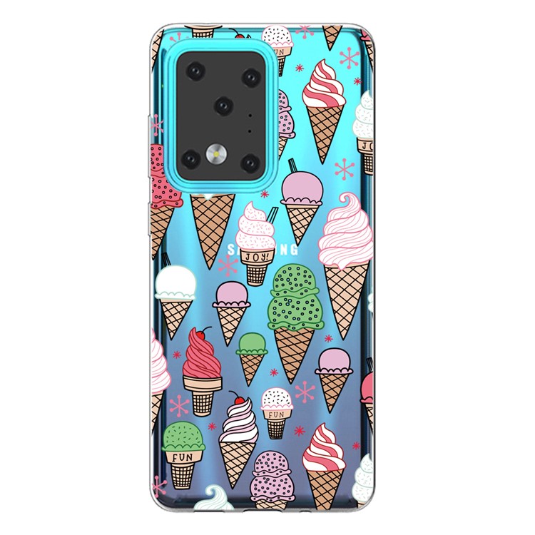 Pattern Printing IMD TPU Clear Phone Shell for Samsung Galaxy S20 Ultra - Ice Cream-1