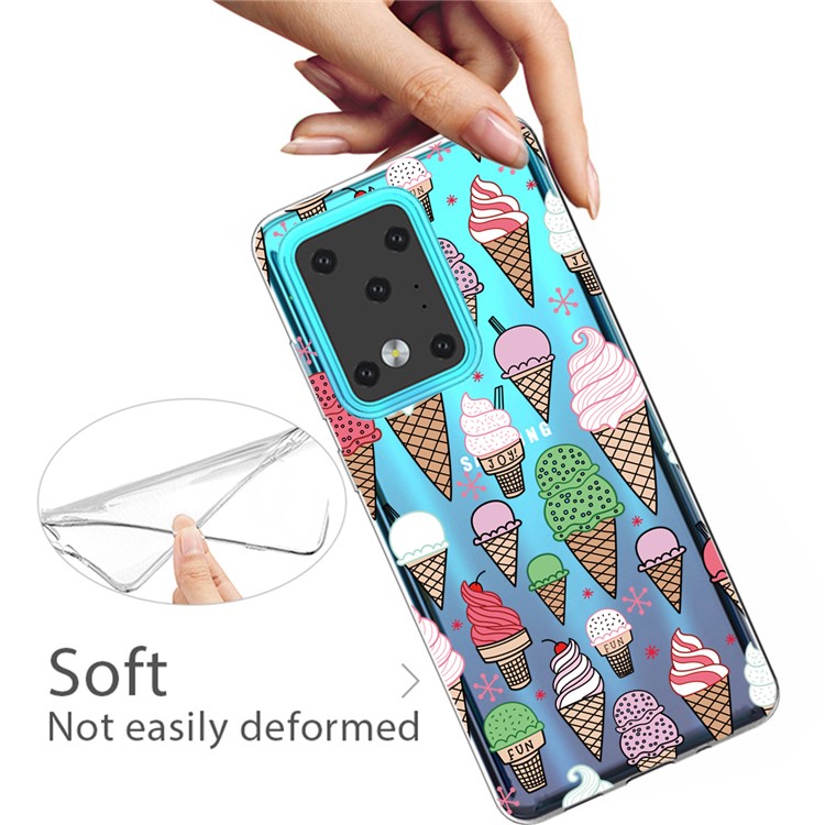 Pattern Printing IMD TPU Clear Phone Shell for Samsung Galaxy S20 Ultra - Ice Cream-3