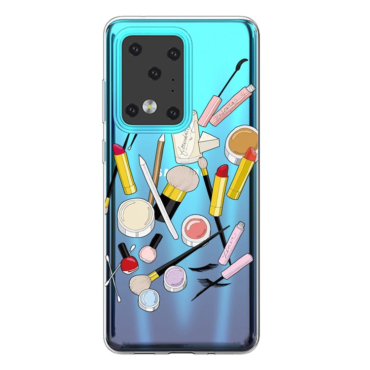 Pattern Printing IMD TPU Clear Phone Shell for Samsung Galaxy S20 Ultra - Makeups-1