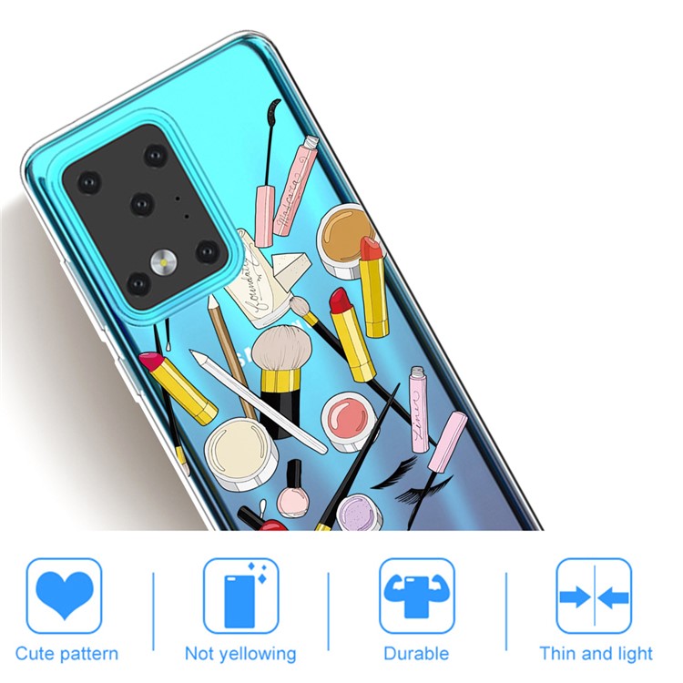 Pattern Printing IMD TPU Clear Phone Shell for Samsung Galaxy S20 Ultra - Makeups-4