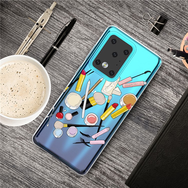 Pattern Printing IMD TPU Clear Phone Shell for Samsung Galaxy S20 Ultra - Makeups-5