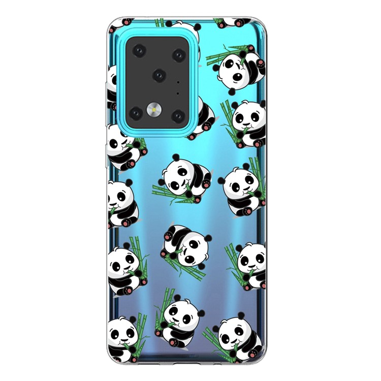 Pattern Printing IMD TPU Clear Phone Shell for Samsung Galaxy S20 Ultra - Pandas-1