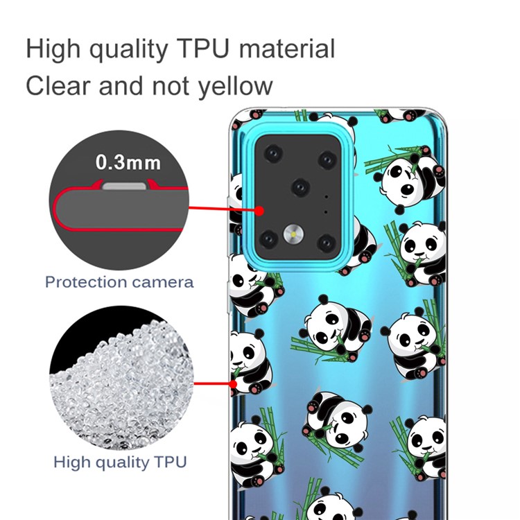 Pattern Printing IMD TPU Clear Phone Shell for Samsung Galaxy S20 Ultra - Pandas-2