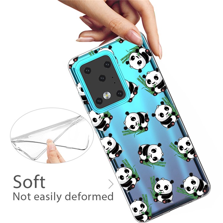 Pattern Printing IMD TPU Clear Phone Shell for Samsung Galaxy S20 Ultra - Pandas-3