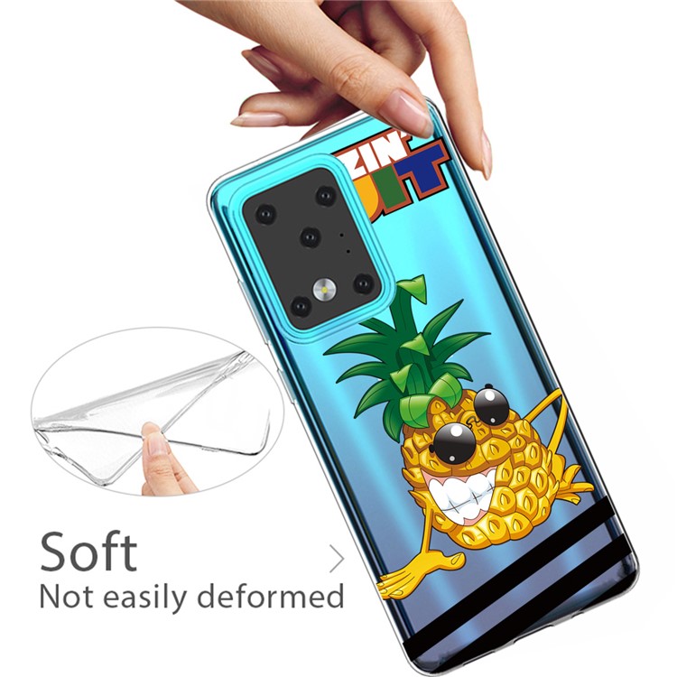 Pattern Printing IMD TPU Clear Phone Shell for Samsung Galaxy S20 Ultra - Pineapple-3