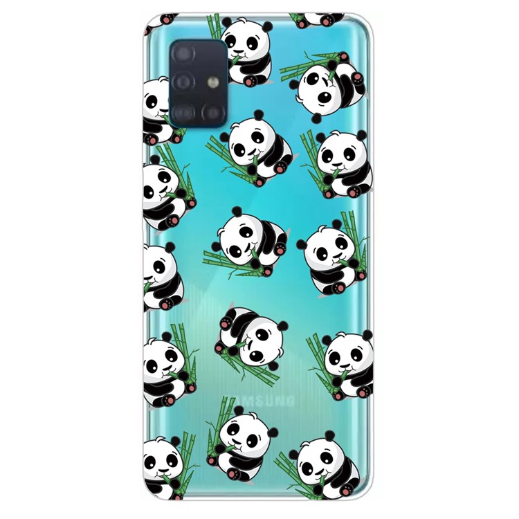 Pattern Printing IMD TPU Clear Phone Shell for Samsung Galaxy A51 - Pandas-1