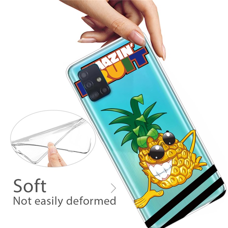 Pattern Printing IMD TPU Clear Phone Shell for Samsung Galaxy A51 - Pineapple-3
