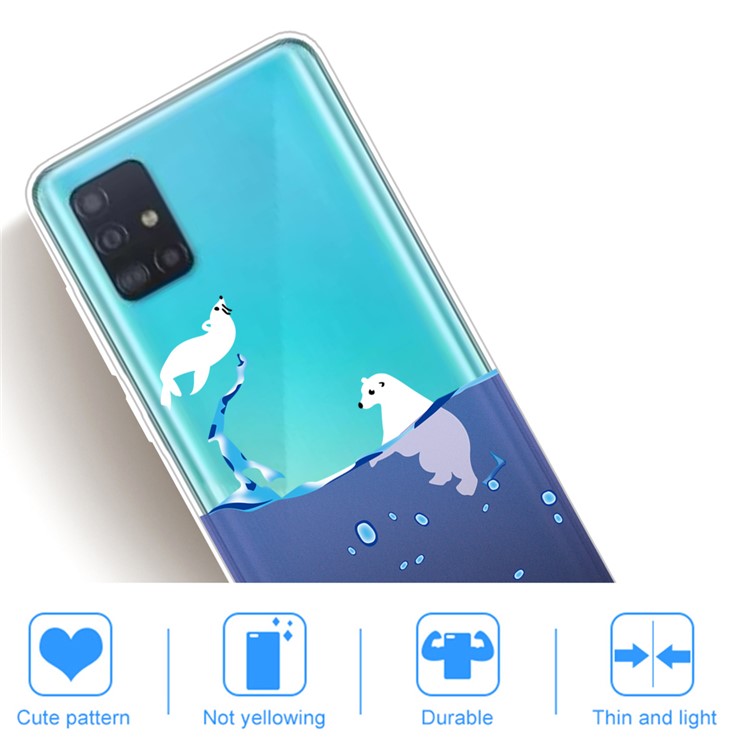 Pattern Printing IMD TPU Clear Phone Shell for Samsung Galaxy A71 - Polar Bear-4