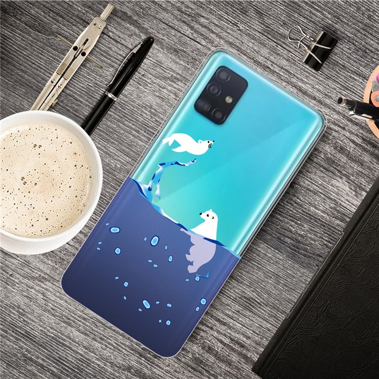 Pattern Printing IMD TPU Clear Phone Shell for Samsung Galaxy A71 - Polar Bear-5