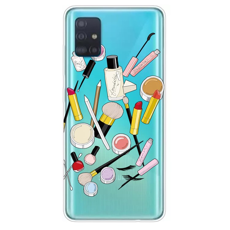 Pattern Printing IMD TPU Clear Phone Shell for Samsung Galaxy A71 - Makeups-1