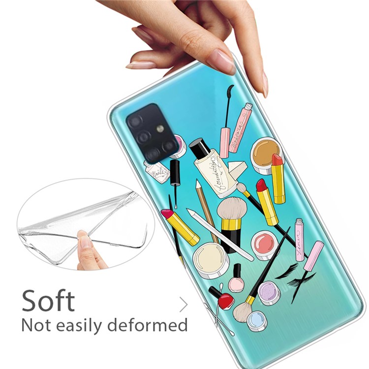 Pattern Printing IMD TPU Clear Phone Shell for Samsung Galaxy A71 - Makeups-3