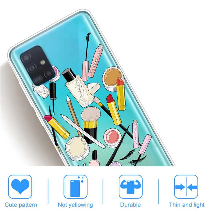 Pattern Printing IMD TPU Clear Phone Shell for Samsung Galaxy A71 - Makeups-4
