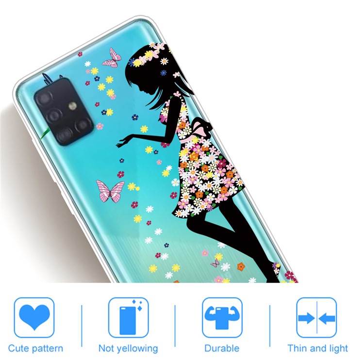 Pattern Printing IMD TPU Clear Phone Shell for Samsung Galaxy A71 - Girl-4