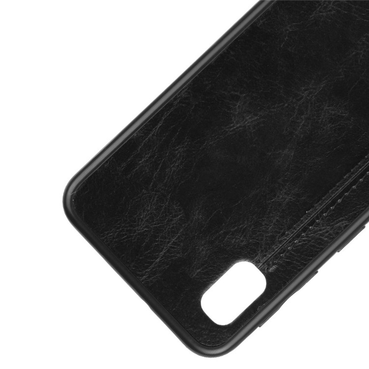PU Leather Coated PC + TPU Combo Back Shell for Samsung Galaxy A10e - Black-2