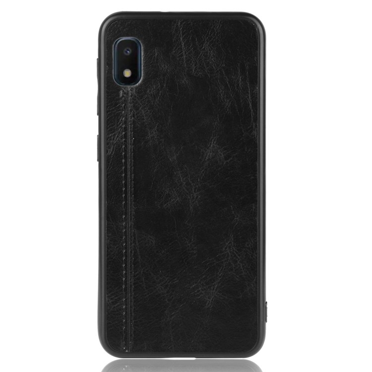 PU Leather Coated PC + TPU Combo Back Shell for Samsung Galaxy A10e - Black-3