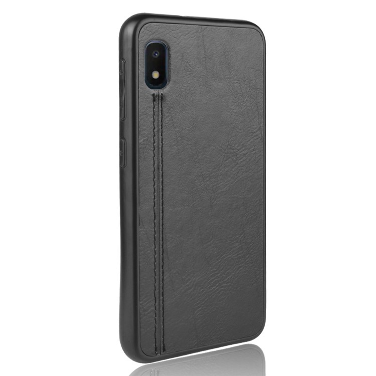PU Leather Coated PC + TPU Combo Back Shell for Samsung Galaxy A10e - Black-4