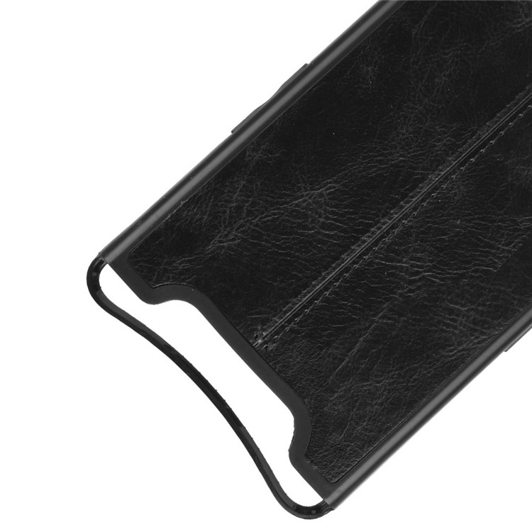 PU Leather Coated PC + TPU Hybrid Back Case for Samsung Galaxy A80/A90 - Black-2