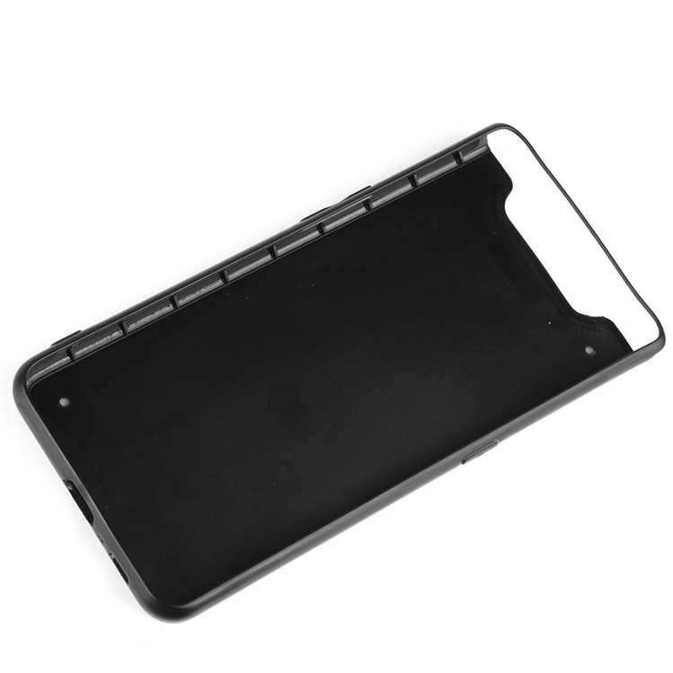 PU Leather Coated PC + TPU Hybrid Back Case for Samsung Galaxy A80/A90 - Black-5