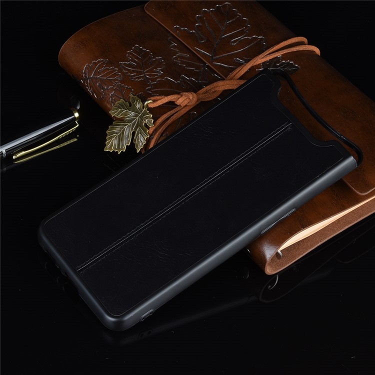 PU Leather Coated PC + TPU Hybrid Back Case for Samsung Galaxy A80/A90 - Black-9