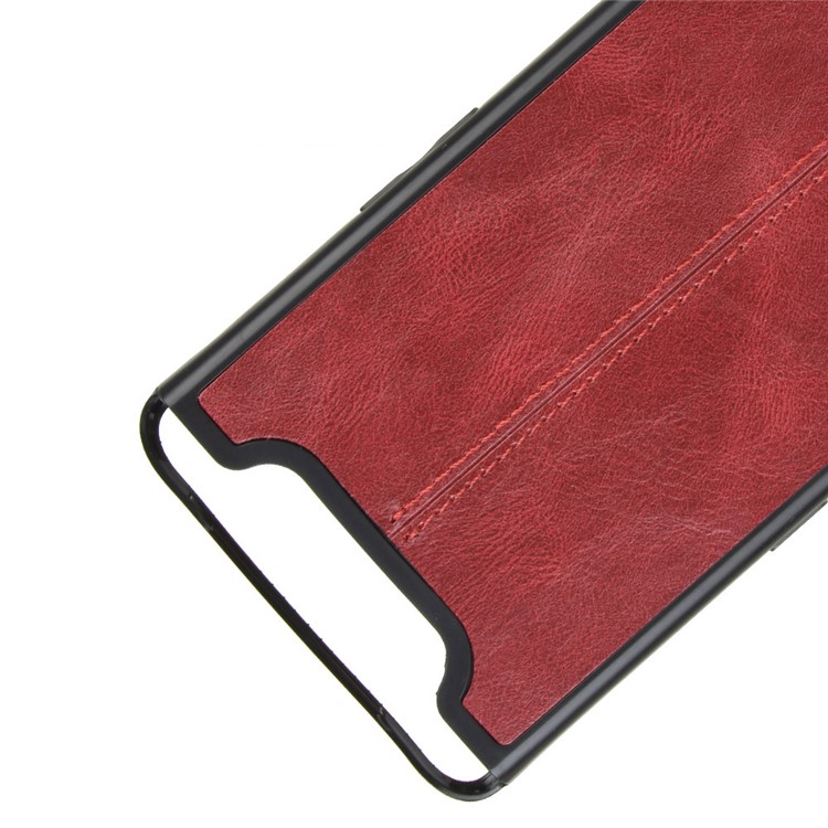 PU Leather Coated PC + TPU Hybrid Back Case for Samsung Galaxy A80/A90 - Red-2