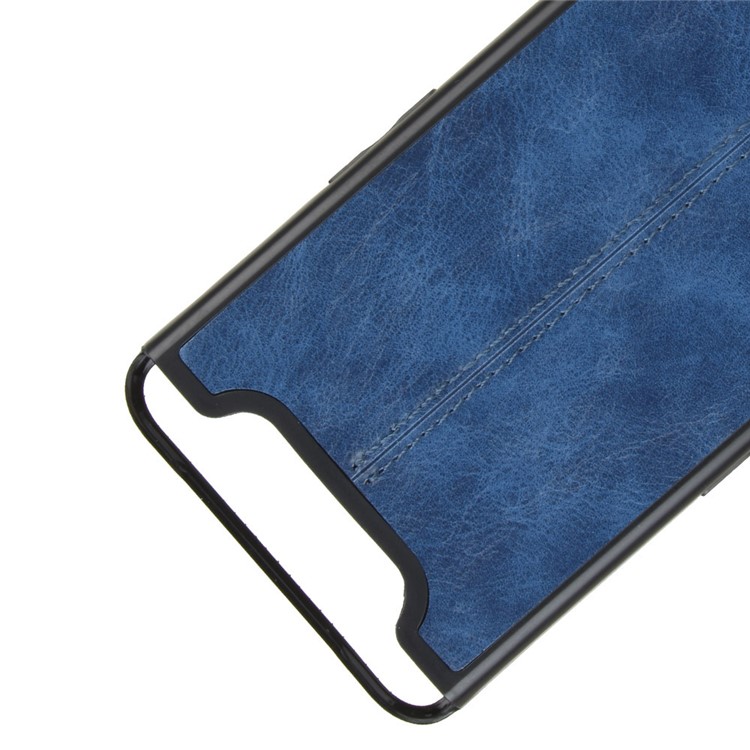 PU Leather Coated PC + TPU Hybrid Back Case for Samsung Galaxy A80/A90 - Blue-2