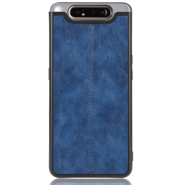 PU Leather Coated PC + TPU Hybrid Back Case for Samsung Galaxy A80/A90 - Blue-3