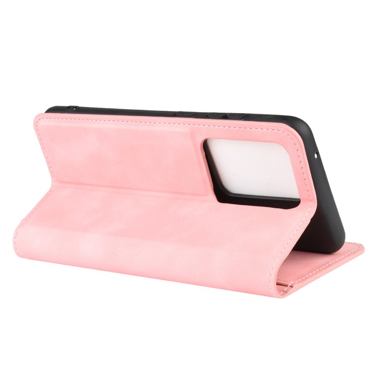 Silky Touch Leather Wallet Case for Samsung Galaxy S20 Ultra - Pink-5