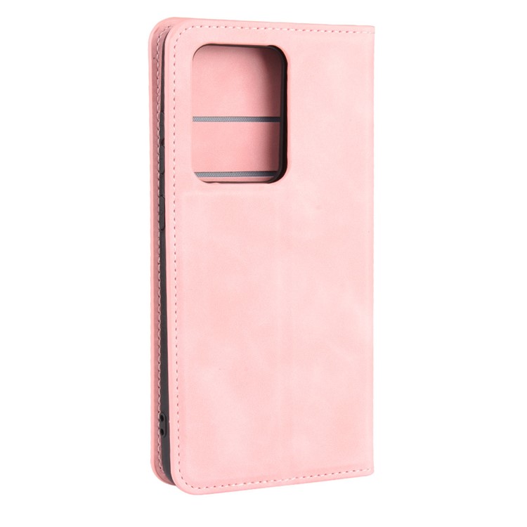 Silky Touch Leather Wallet Case for Samsung Galaxy S20 Ultra - Pink-6