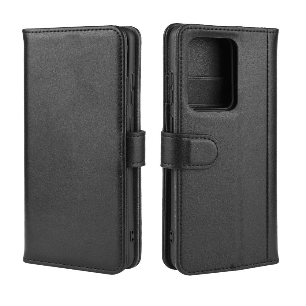 Fendu Couverture De Téléphone Portable Stand De Portefeuille En Cuir Pour Samsung Galaxy S11, Plus 6,9 Pouces - Noir-2
