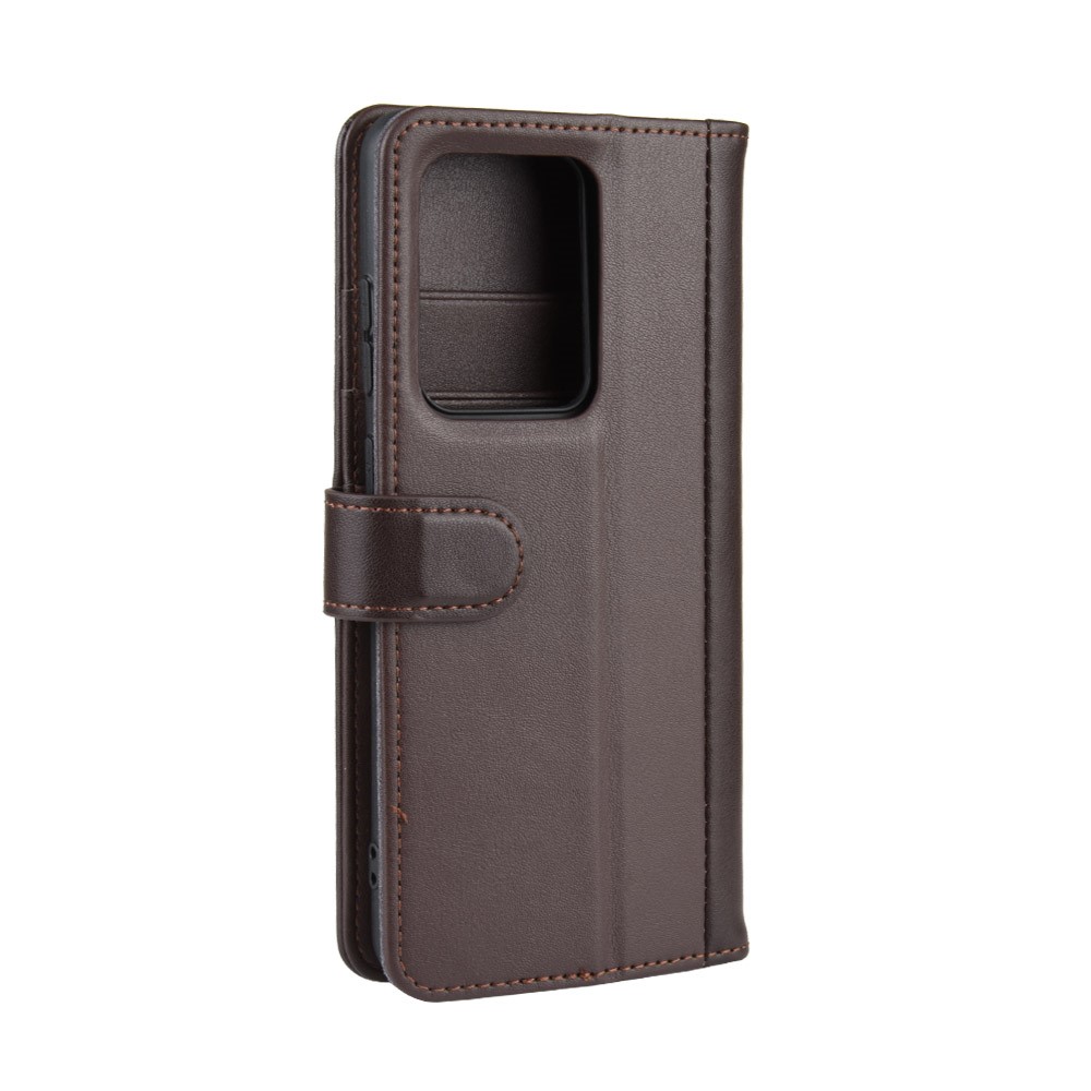 Fendu Couverture De Téléphone Portable Stand De Portefeuille En Cuir Pour Samsung Galaxy S11, Plus 6,9 Pouces - Café-8