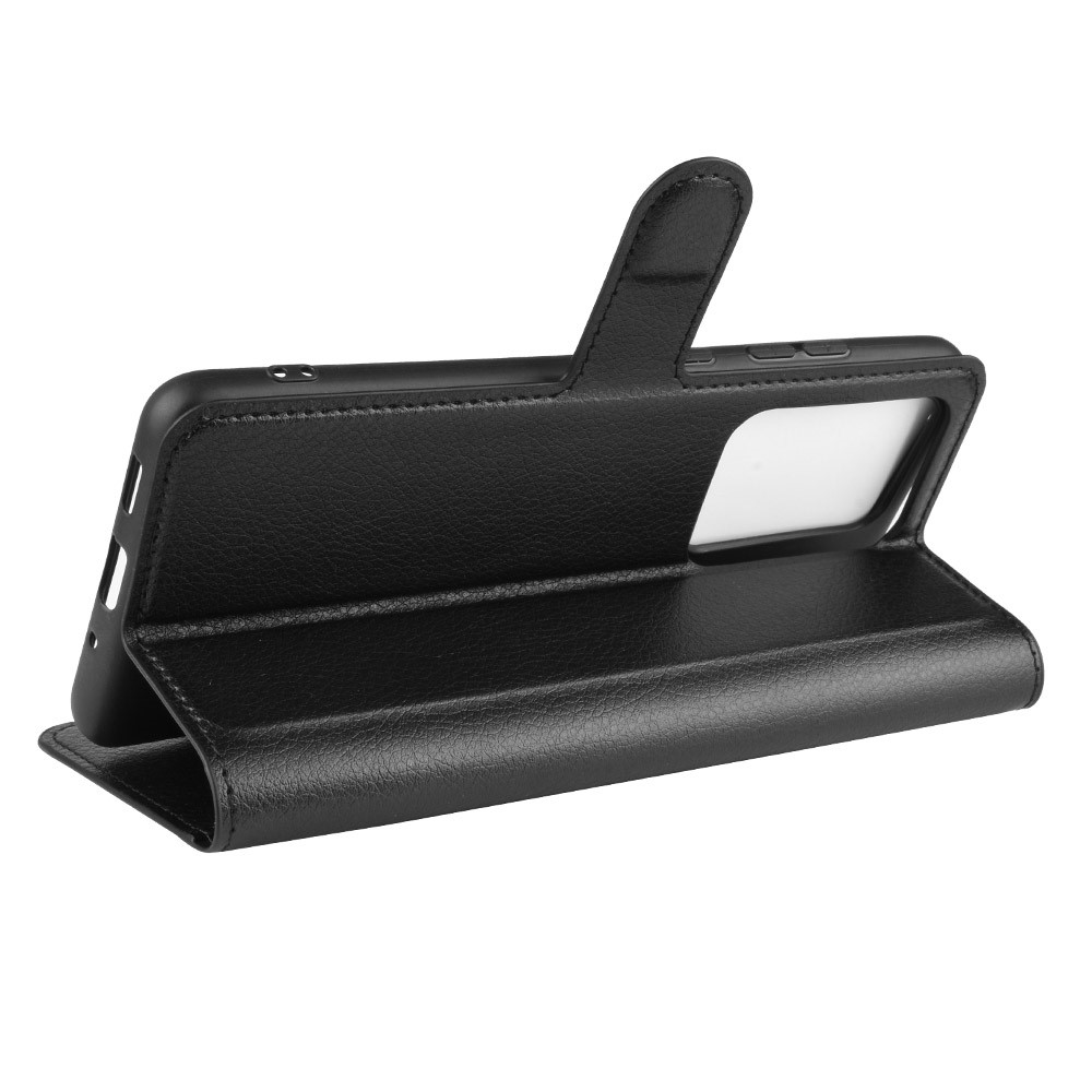 Litchi Skin Wallet Leather Stand Case for Samsung Galaxy S20 Ultra - Black-6