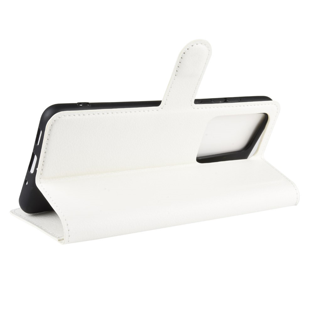 Litchi Skin Wallet Leather Stand Case for Samsung Galaxy S20 Ultra - White-5