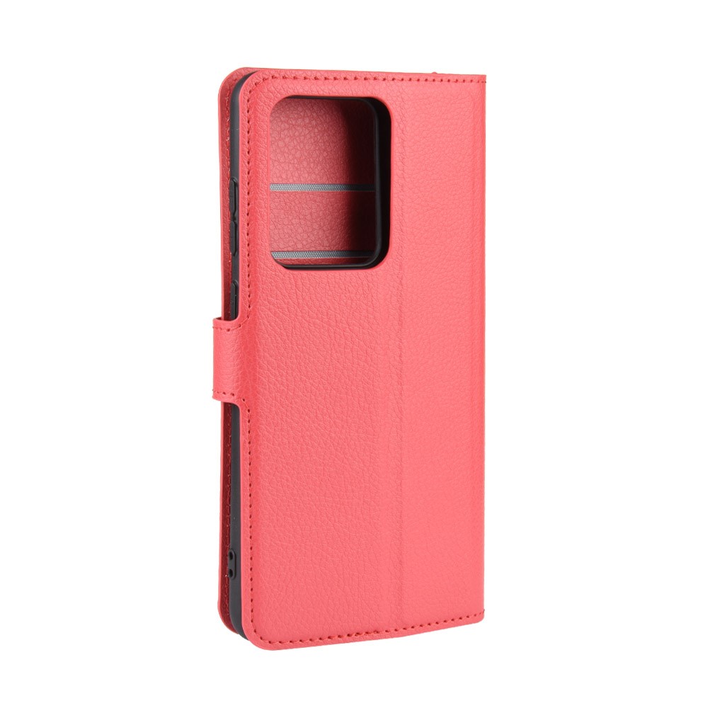 Litchi Skin Wallet Leather Stand Case for Samsung Galaxy S20 Ultra - Red-6