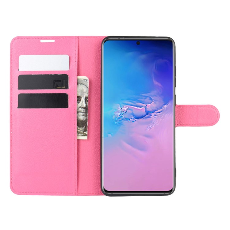 Litchi Skin Wallet Leather Stand Case for Samsung Galaxy S20 Ultra - Rose-4