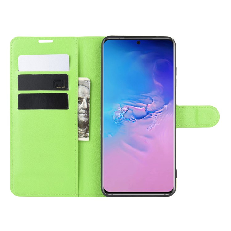 Litchi Skin Wallet Leather Stand Case for Samsung Galaxy S20 Ultra - Green-4