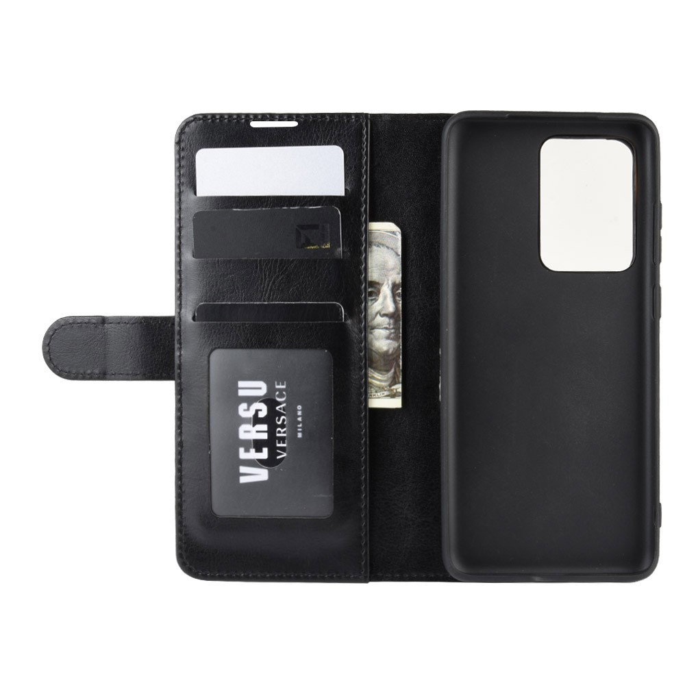 Cavalo Carteira Caso Estande Couro Louco Para Samsung Galaxy S11 Mais - Preto-5