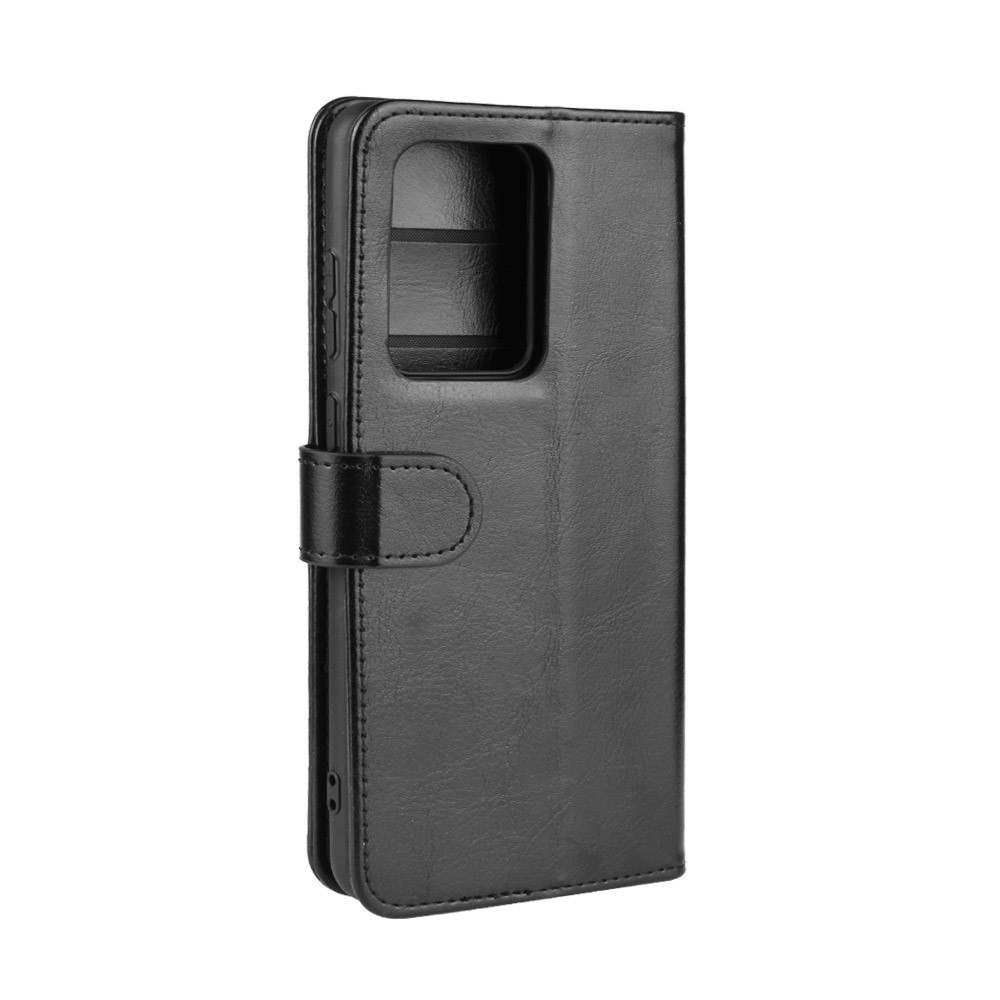 Cavalo Carteira Caso Estande Couro Louco Para Samsung Galaxy S11 Mais - Preto-8