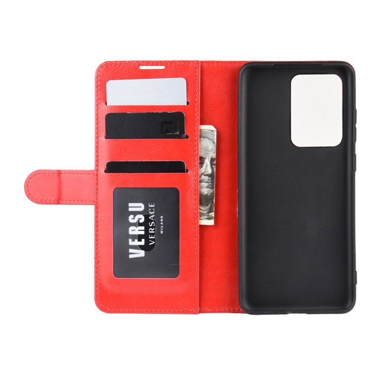 Crazy Horse Wallet Leather Stand Case for Samsung Galaxy S20 Ultra - Red-5